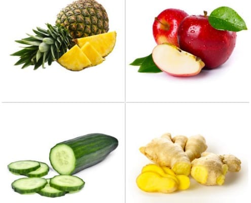 ananas - mela - cetriolo - zenzero
