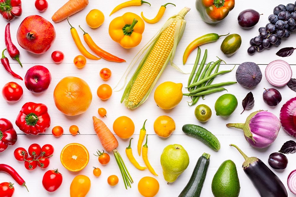 Eat in color with vegetables and fruit
