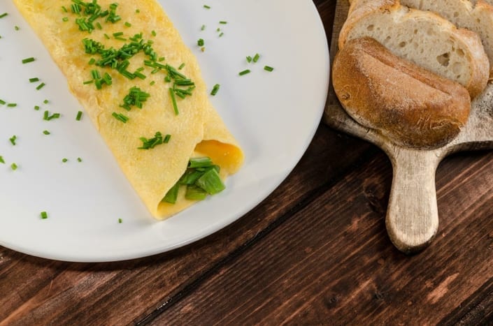 Frittata Tarassaco Erba cipollina in modalità Omelette